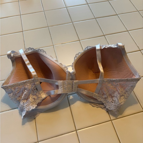 Women’s white Lace Underwire Bra size 36DD straps rhinestone smart & sexy - Picture 2 of 12